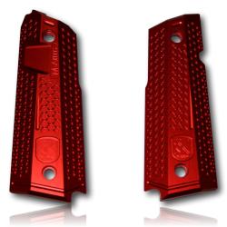 PAIRE DE PLAQUETTE ALU M-ARMS MONARCH 2 1911 ROUGE