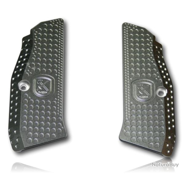 PAIRE DE PLAQUETTE ALU M-ARMS MONARCH 1 CZ 75 SHADOW 1 ET 2 GRIS