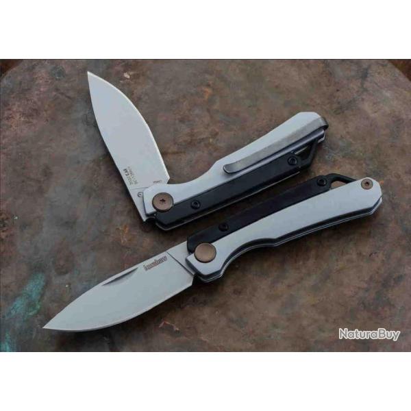 Couteau Kershaw Esteem Lame Acier 8Cr13MoV Manche Acier/G10 Slipjoint Clip KS2032