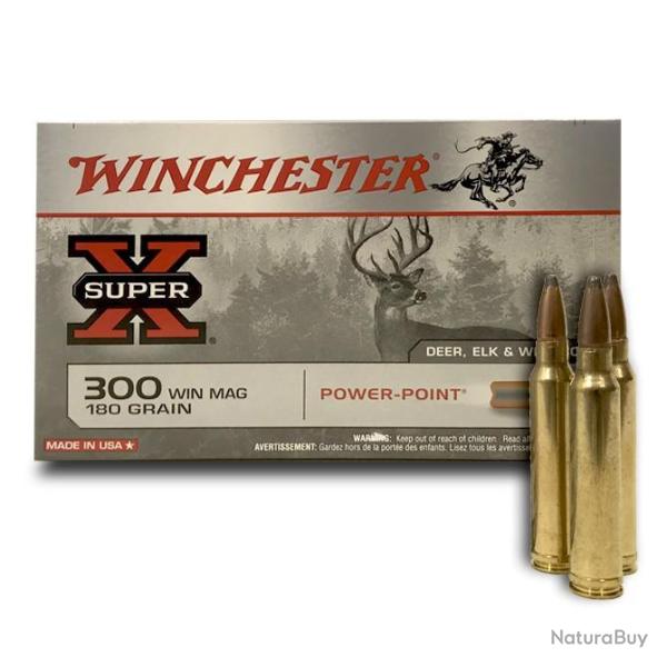 Munitions WINCHESTER calibre 300 Win Mag Power Point 180gr - 11.7g x20