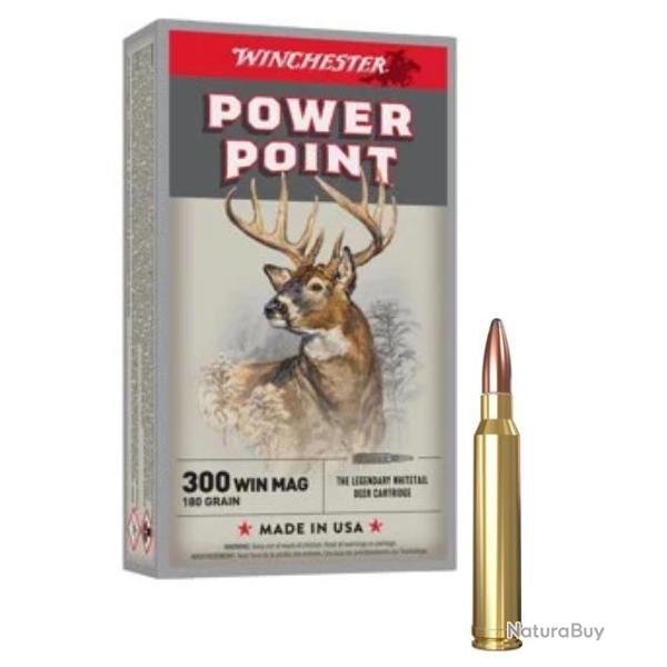 MUNITIONS WINCHESTER CALIBRE 300WM POWER POINT 180gr - 11.7g x20