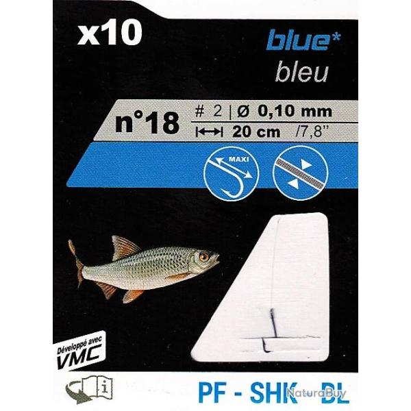 10 Hame�ons mont�s VMC - color bleu  - n� 18 - fil � 10/100 mm