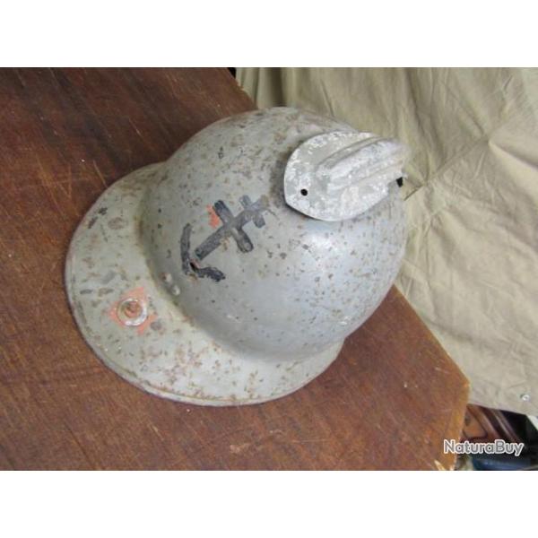 Casque jus adrian FFI maquis r�sistance troupe marine colonial Vercors seconde guerre ww2 r�utilis�