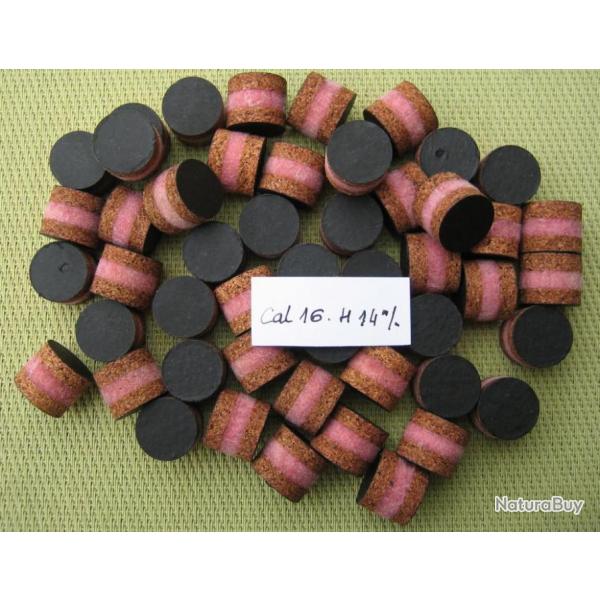 Bourres  lige  feutre  lige  excellente  qualit  cal  16  hauteur  14 mm