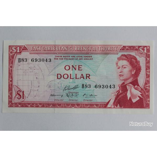 Billet 1 Dollar �tats des cara�bes orientales 1985-1987 neuf