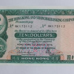 Billet 10 Dollars 1978 Hong Kong et Shanghai neuf