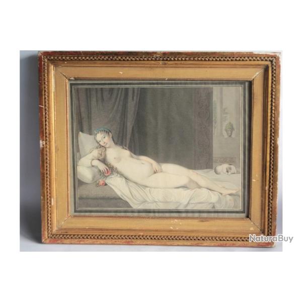 Ancienne gouache V�nus d'Urbin �cole Vecellio dit Titien Femme nue