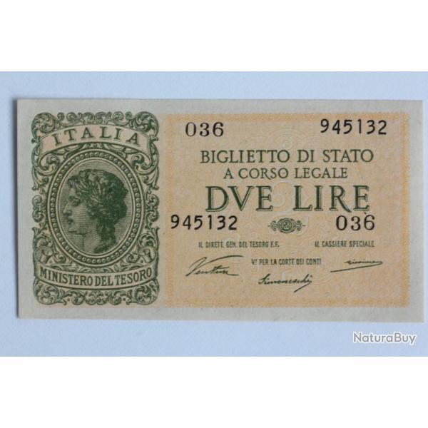 Billet 2 Lire Italie 1944 neuf