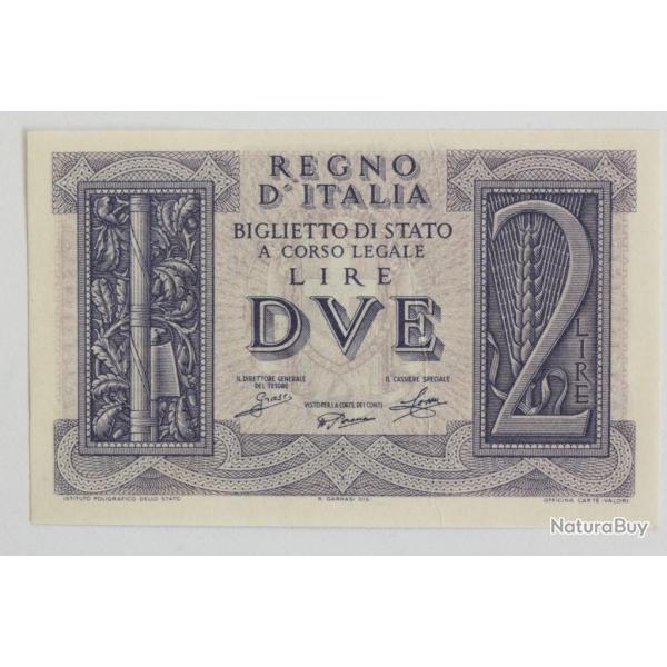 Billet 2 Lire Italie 1939 neuf
