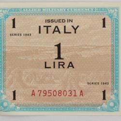Billet 1 Lire Italie 1943 Allied Military Currency neuf