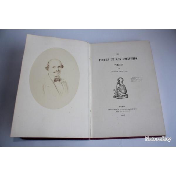 Livre Les fleurs de mon printemps Posies Gustave Revilliod 1867