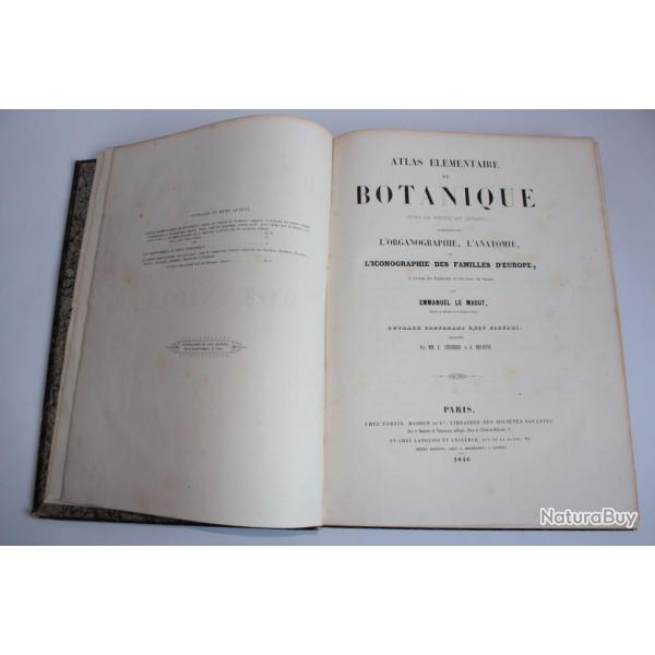 Livre Atlas lmentaire de Botanique Emmanuel le Maout 1846