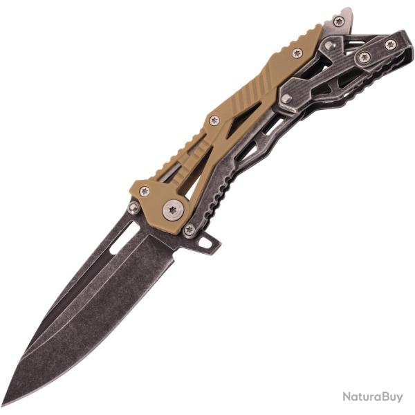 Couteau ouverture une main AISI420 Drop Point