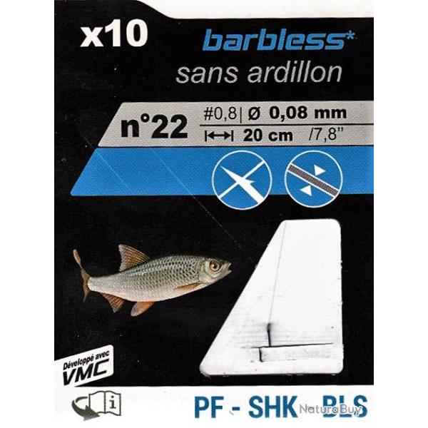 10 Hame�ons mont�s main "bleu sans ardillon" - n� 22 - fil � 8/100 mm