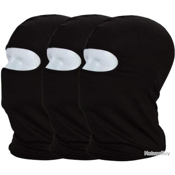 A SAISIR - Lot de 3 cagoules - Noir - Anti UV - Livraison gratuite et rapide