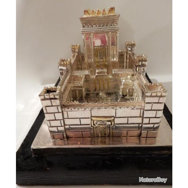 temple de Salomon sculpture en argent massif art juda�que