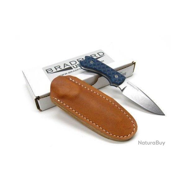 Couteau Bradford Knives Guardian 3 EDC Black/Blue Lame Acier N690 Manche G-10 Etui USA BRAD04