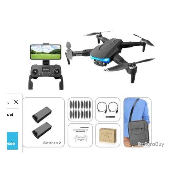 Drone GPS avec Cam�ra 6K WiFi 5G Grand Angle 120� Double Cam�ras Stabilisation d'Image  avec Sac