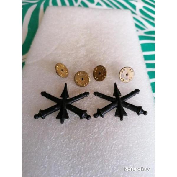 Beau lot de Collars officier arm�e us ARTILLERY ANTI A�RIENNE original