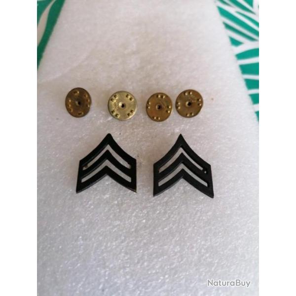 Beau Lot de GRADES arm�e US SERGENT metal original