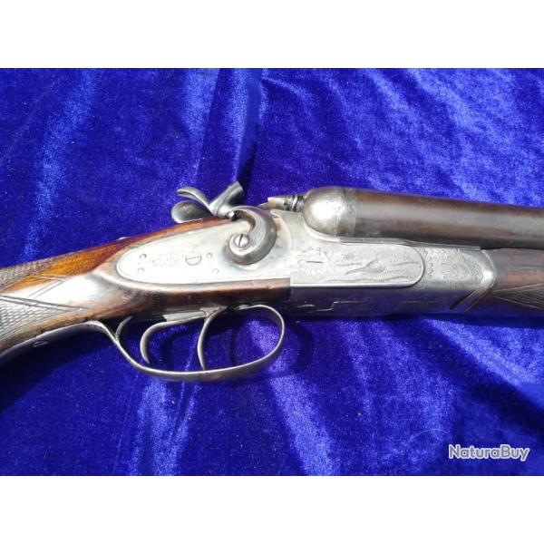 Fusil � chiens � platine calibre 12/76 "MAGNUM" canon miroirs