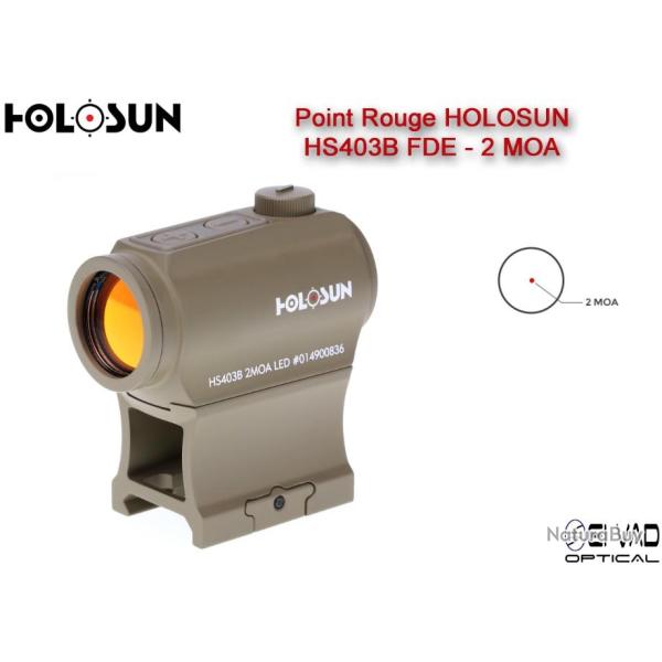 Point Rouge HOLOSUN HS403B - 2 MOA - Couleur FDE