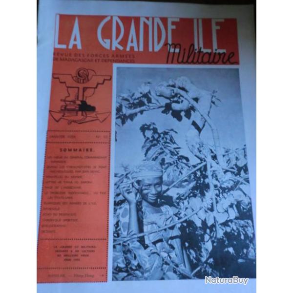 REVUE DES FORCES ARMEES DE MADAGASCARD LA GRANDE ILE  JANVIER 1954 LA GRANDE ILE MILITAIRE /  No 10