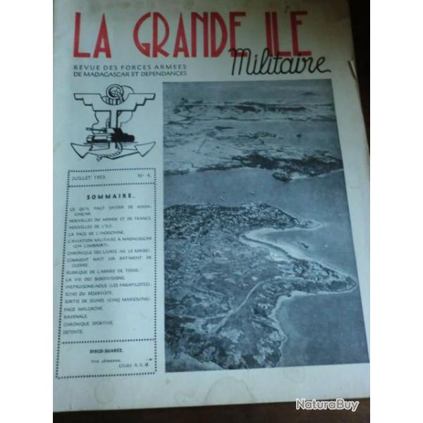 REVUE DES FORCES ARMEES DE MADAGASCARD LA GRANDE ILE JUILLET 1953 DIEGO SUAREZ VUE AERIENNE  /  No 4