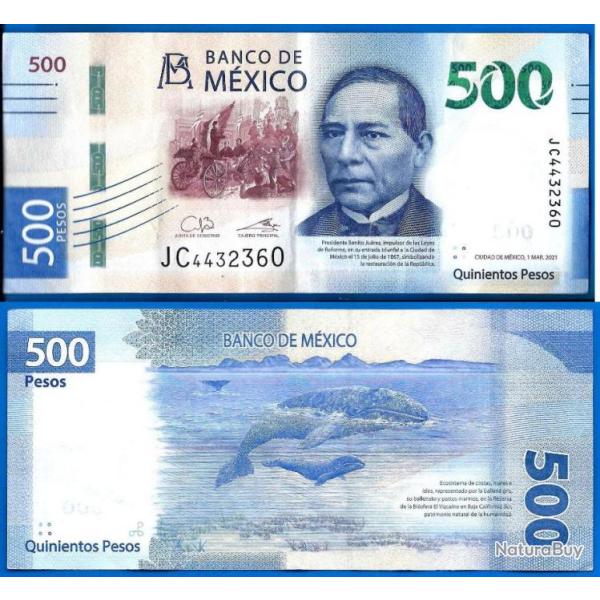 Mexique 500 Pesos 2021 Billet Peso Amerique Mexico
