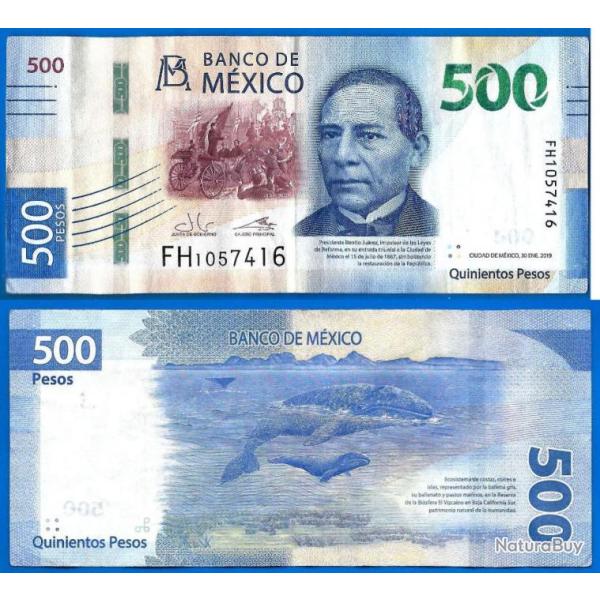 Mexique 500 Pesos 2021 Billet Peso Amerique Mexico Benito Juarez