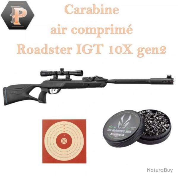 Pack Roadster IGT 10X GEN2 COMBO - GAMO + lunette 4x32WR + 500 plombs + 10 cibles