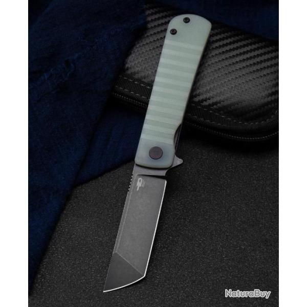 Couteau Bestech Titan Jade D2 Lame Tanto Acier D2 Manche G10 IKBS Linerlock Clip BTKG49A4