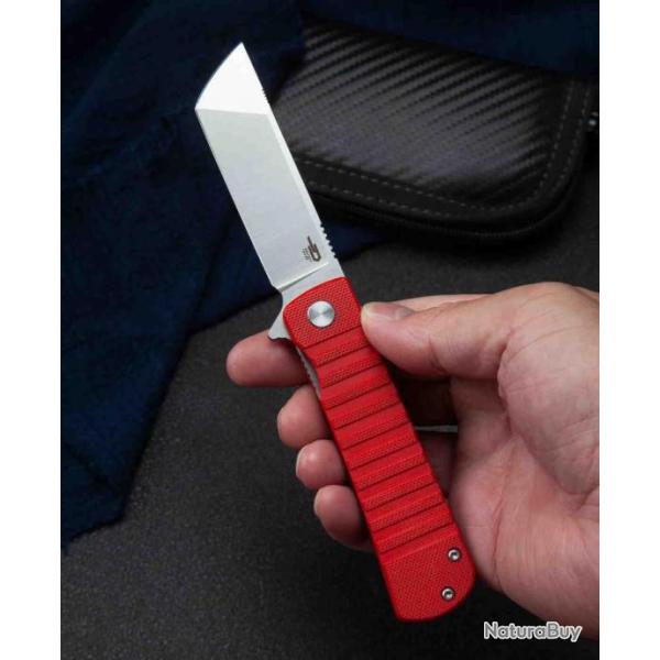 Couteau Bestech Titan Red Lame Tanto Acier D2 Manche G10 IKBS Linerlock Clip BTKG49A3