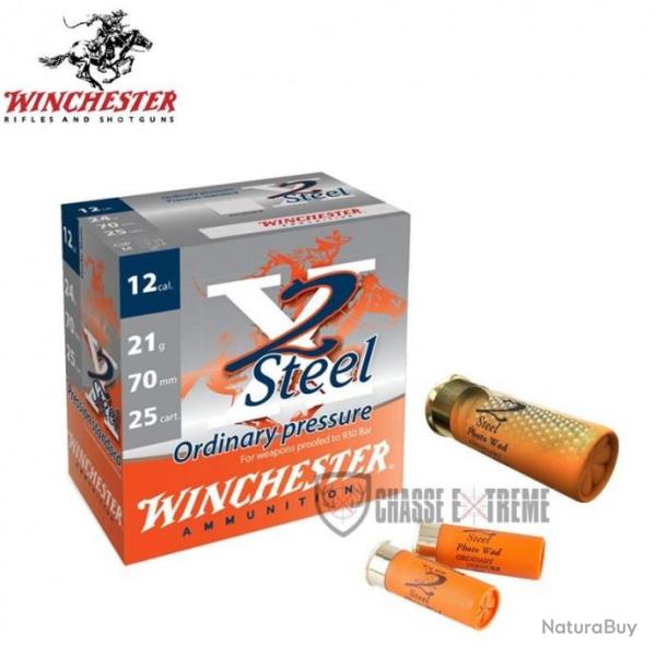 25 Cartouches WINCHESTER X2 Steel 21g cal 12/70
