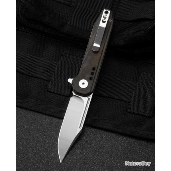 Couteau Bestech Syntax Green Lame Acier 154CM Manche Micarta IKBS Linerlock Clip BTKG41E