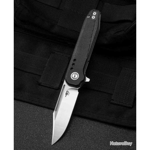 Couteau Bestech Syntax Black Lame Acier 154CM Manche Micarta IKBS Linerlock Clip BTKG41D