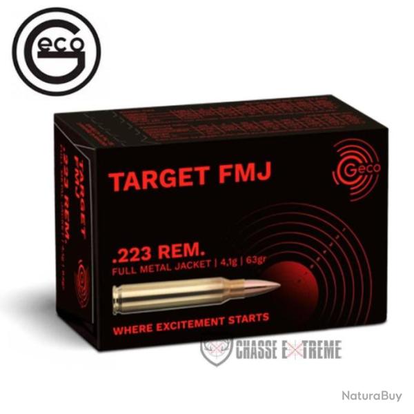 50 Munitions GECO Cal 223 Rem 63Gr Target FMJ