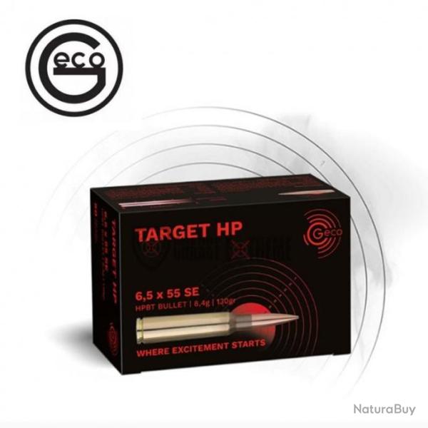50 Munitions GECO Cal 6,5X55 SE 130Gr Target HP
