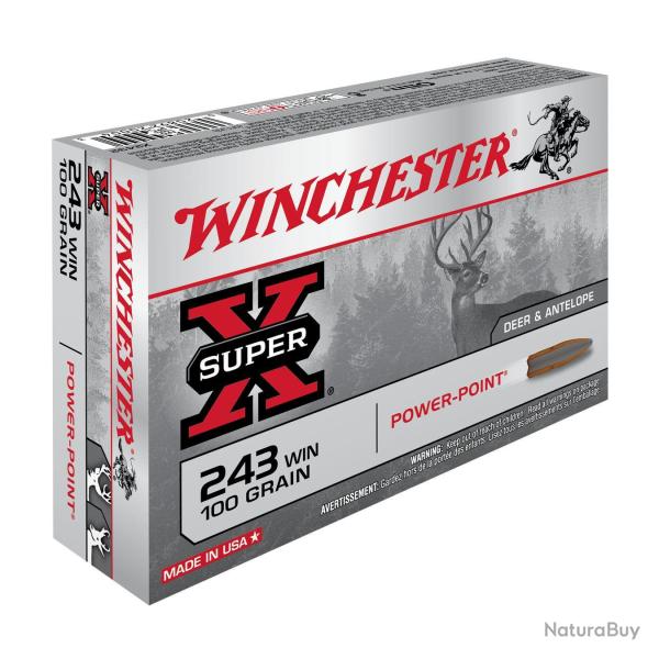 WINCHESTER - Balles 243WIN SUPER X PP 100GR (x20)