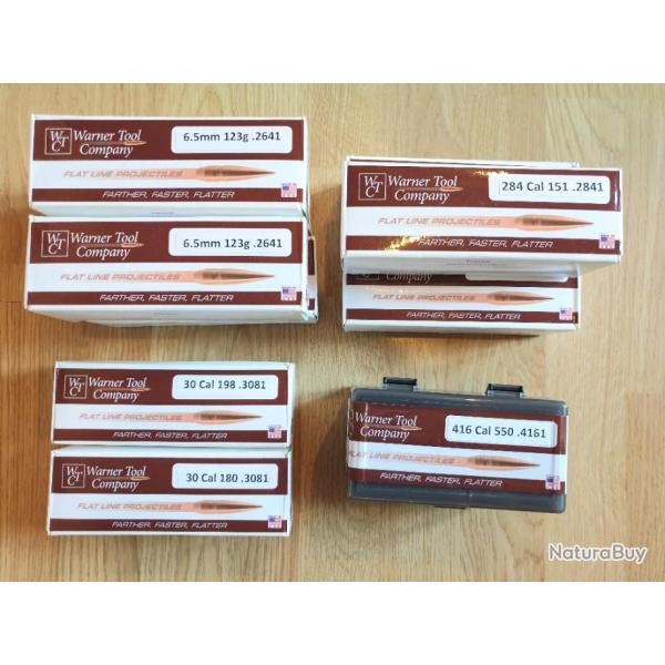 DESTOCKAGE - WTC 6.5MM 123gr FLAT LINE BULLET