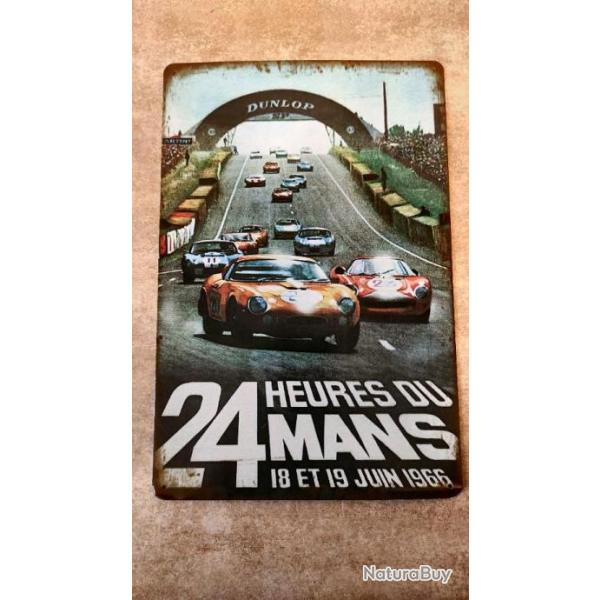 PLAQUE PUBLICITAIRE METAL 24 HEURES DU MANS 1966