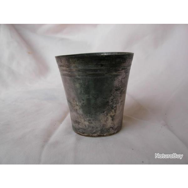 WW1 FRANCE TIMBALE FRANCAISE EN ARGENT POINCON RECTANGLE ET METAL ARGENTE 6 CM DE HAUTEUR