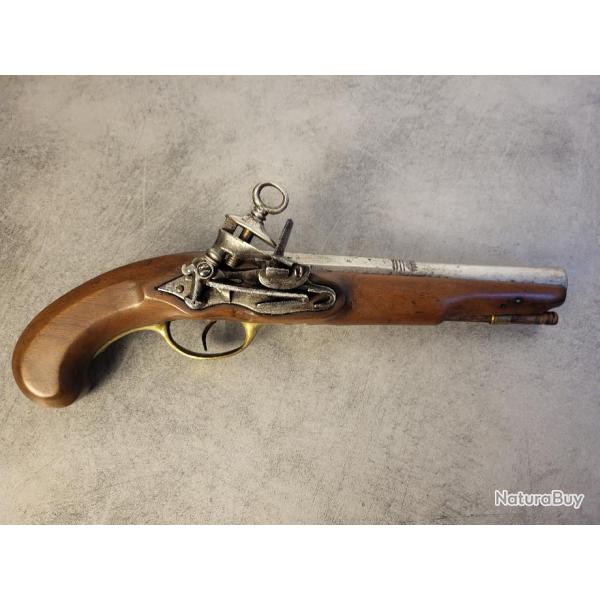 PISTOLET A SILEX  platine � la miquelet avec des dorures sur le canon n14