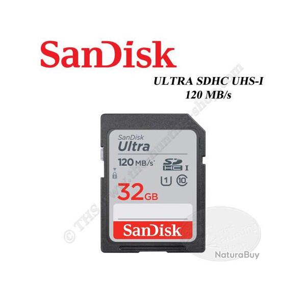 SANDISK Carte m�moireULTRA SDHC UHS-1 de 32 GB - Vitesse 120MB/s