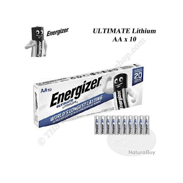 ENERGIZER Ultimate Lithium Boite de 10 piles jetables professionnelles L91 FR6 AA 1.5 volts