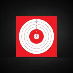 Cibles rouge 14X14 - A l'unit&eacute; -