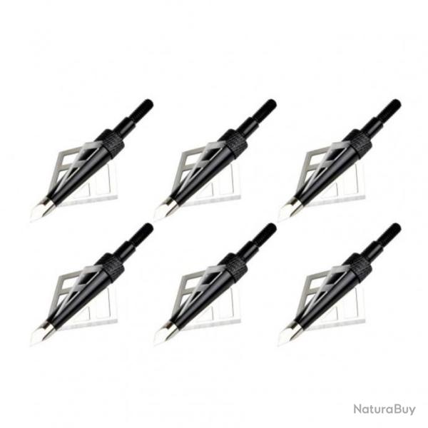 6 x Pointes de Fl�ches BroadHead Shortcut JX Chasse Tir � l'Arc Arbal�te ManKung