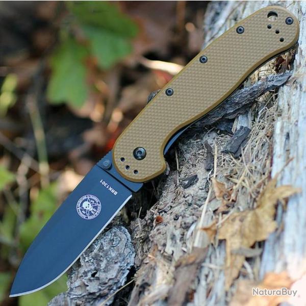 Couteau Esee Avispa Coyote Lame Black Acier D2 Manche FRN Framelock BRK1302CBB