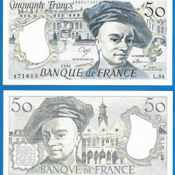 France 50 Francs 1988 Quentin De La Tour Franc Frc Frcs Frs