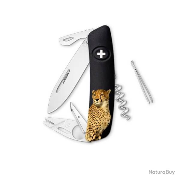SZTT03LEOPARD-Couteau suisse Swiza ZTT03 noir avec motif l�opard